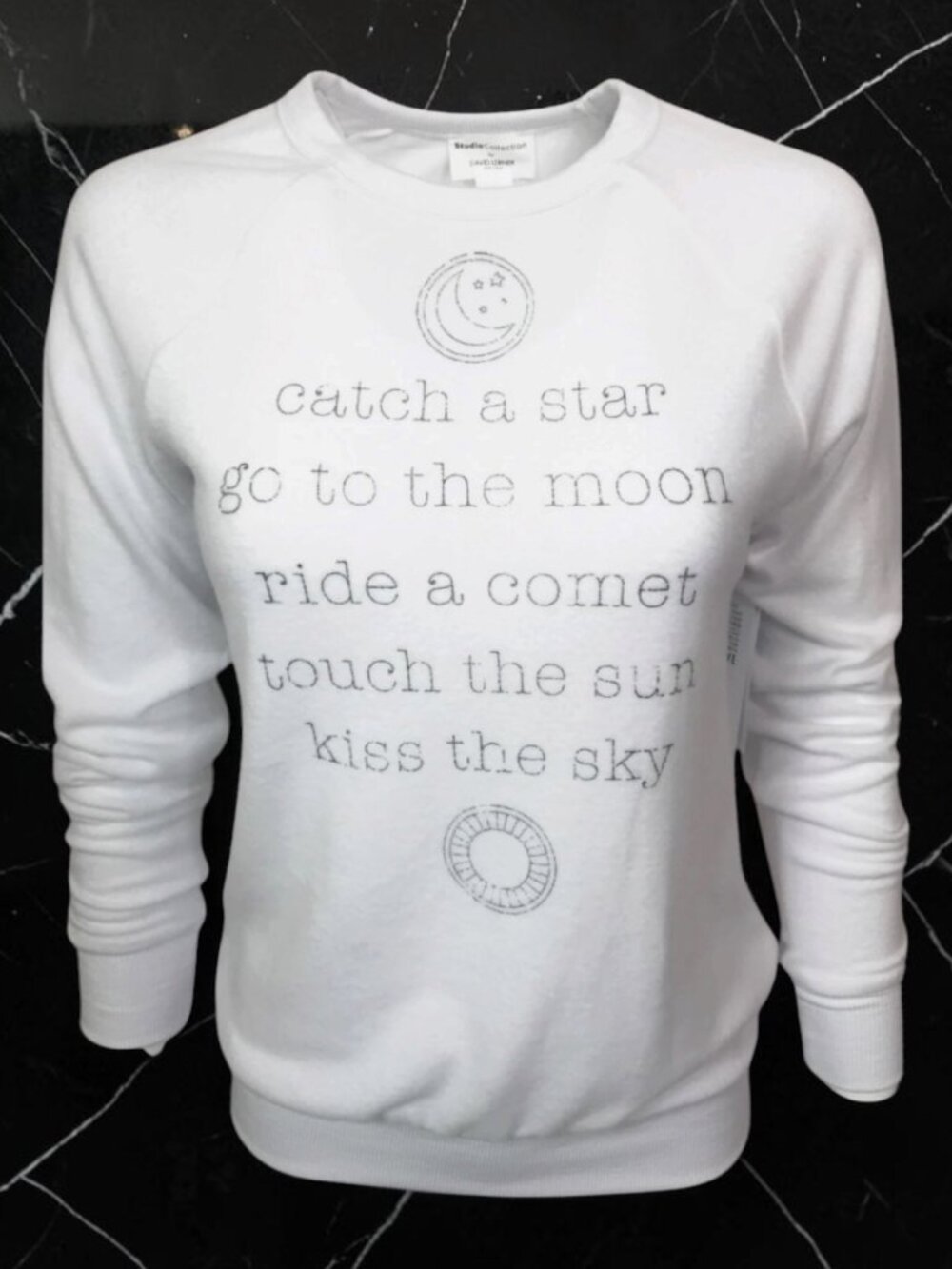 NWT David Lerner White Terry Sweatshirt S